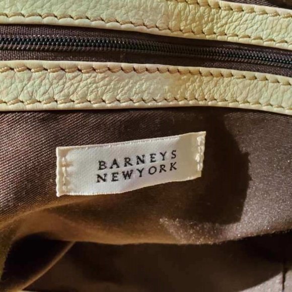 Barneys New York Leather Purse Handbag Orange pink ivory white tie dye tote bag - Picture 4 of 7